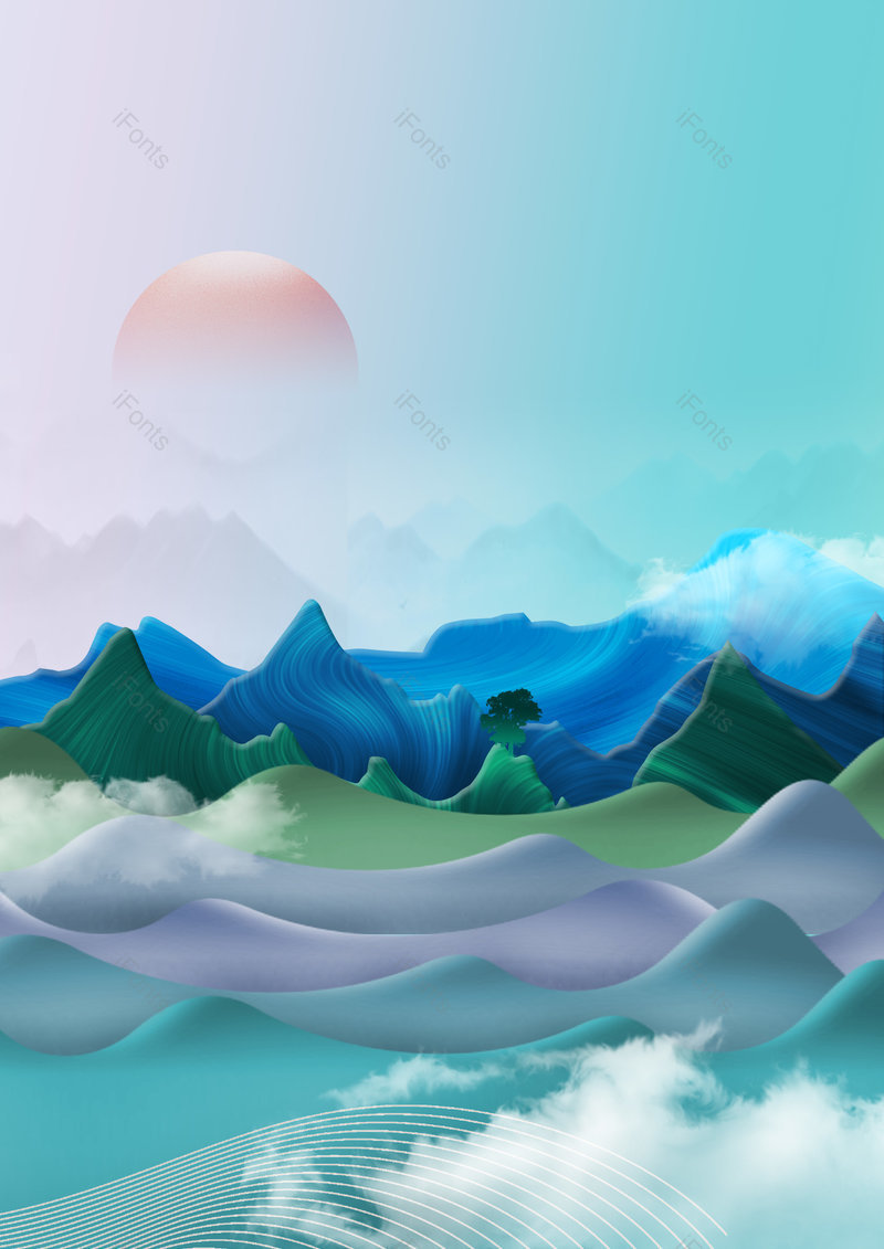 中国风意境山水画水墨国风宣传背景,插画/手绘图,插画/手绘图库,插画/手绘图下载,插画/手绘